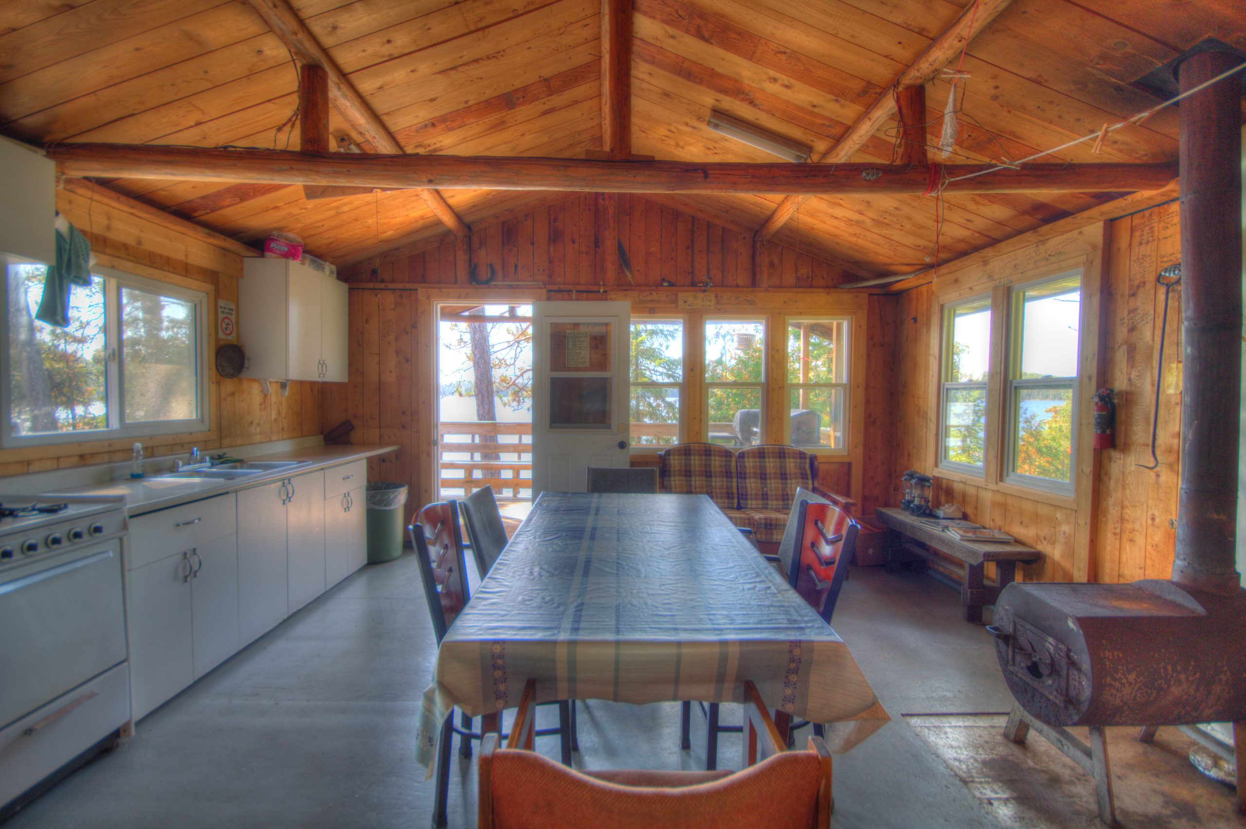 Gamble Lake cabin dining room