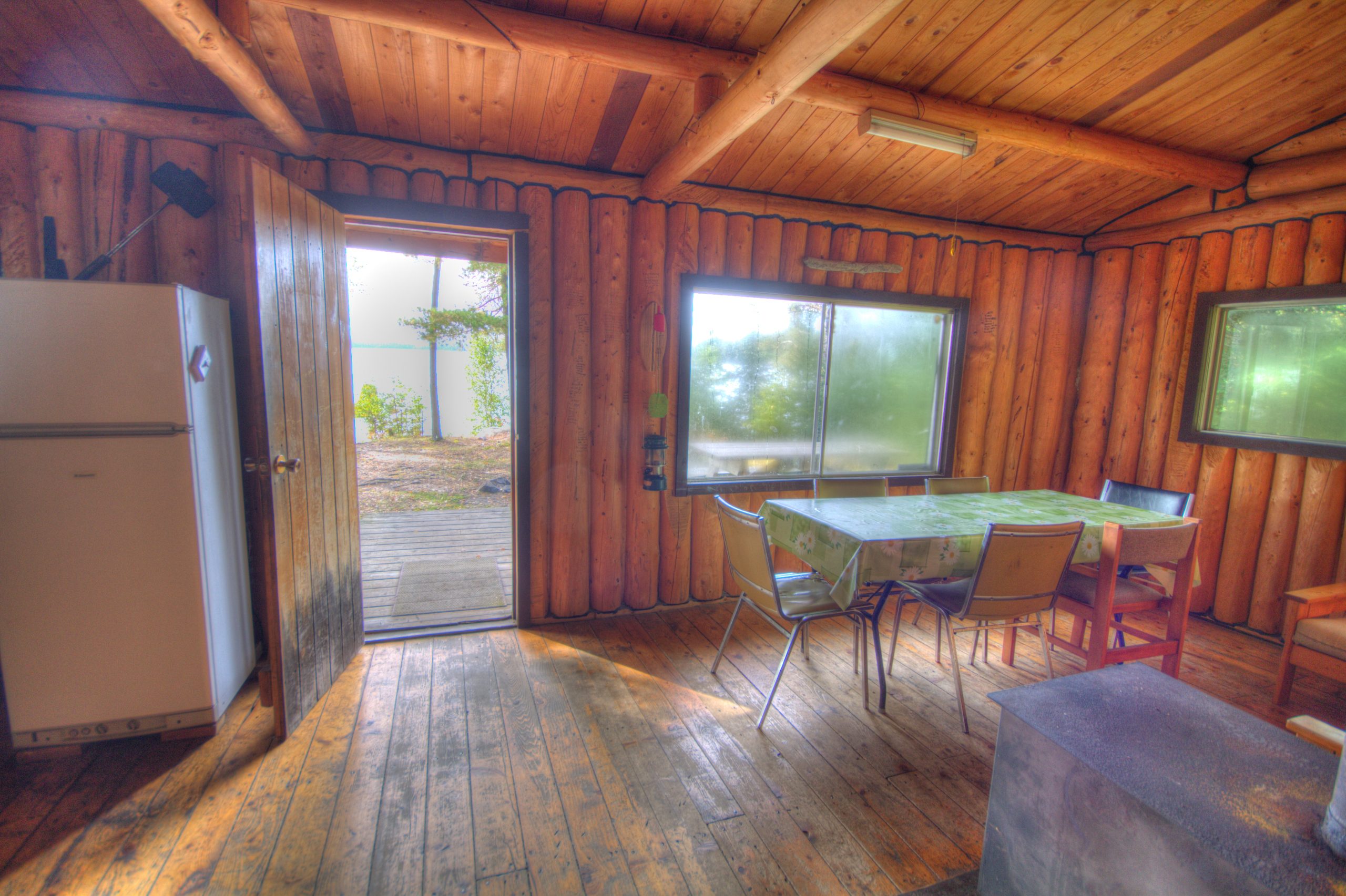 Halfmoon Lake cabin front door view