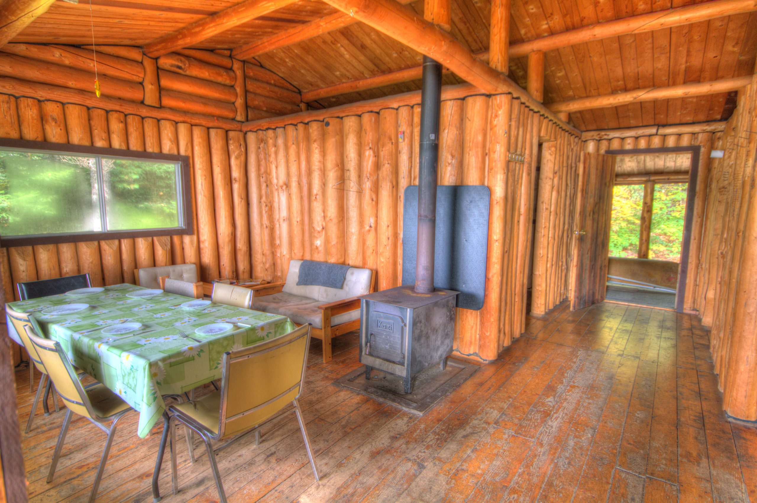 Halfmoon Lake cabin wood stove
