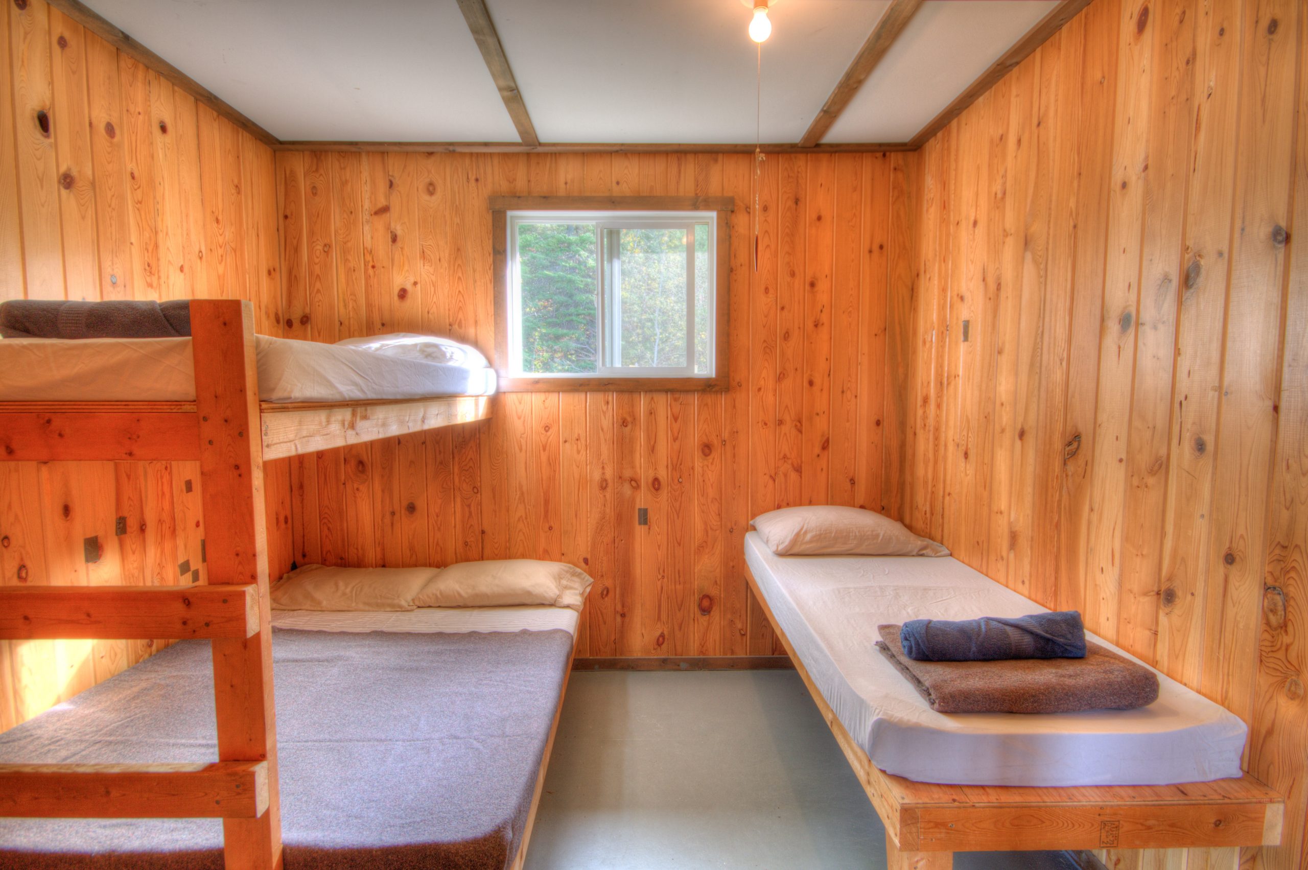 Bow Lake cabin bedroom.